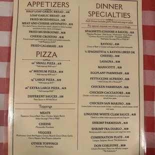 Current menu July 2023