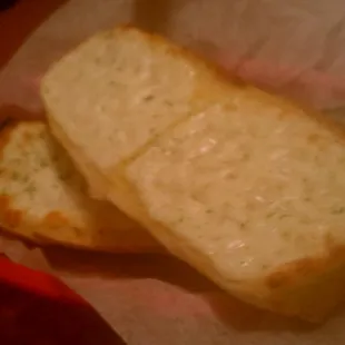 two slices of bread in a basket