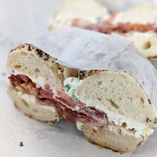 a half eaten sandwich