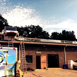 a man working on a roof