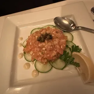 Salmon tartare beautiful and delicious