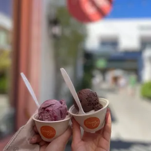 two bowls of ice cream