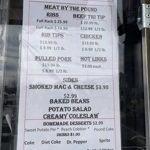 menu