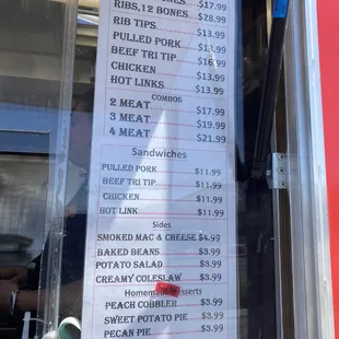 menu