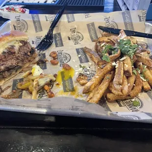 House fries and the El Gordo Burger