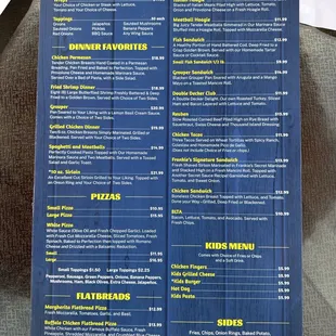 Menu back