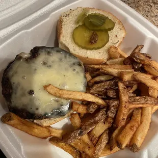 Burger and fresh cut fries