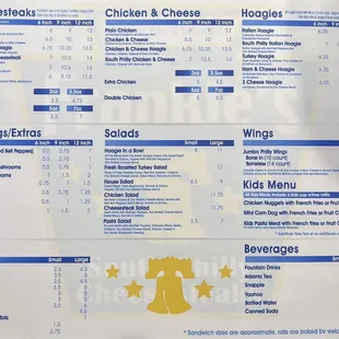 New menu