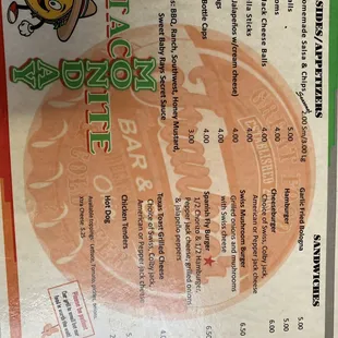 Frankie's Current Menu - July 2019