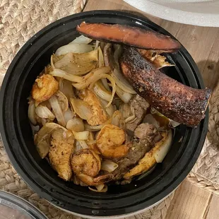 a bowl of food on a table