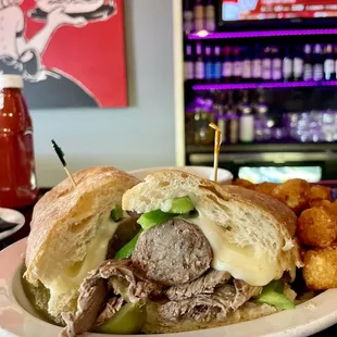 Italian beef combo with tots