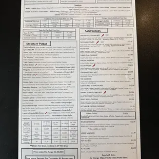 Current Menu Back (June 2024)