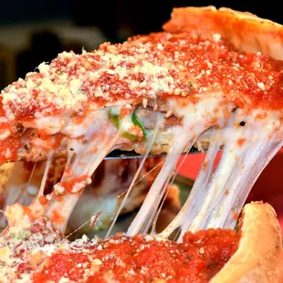 Chicago-Style stuffed deep dish pizza.