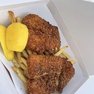 Fish and garlic chips