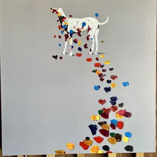 Some of the original artwork on the patio dining area.