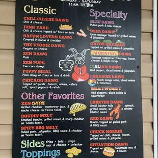 Yummy menu!