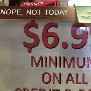 Signs on the register