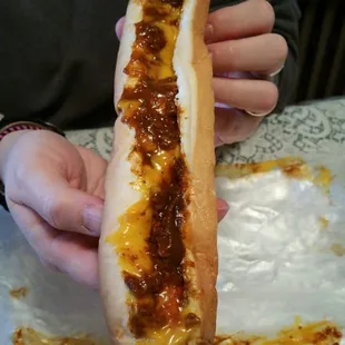 Now this is a Chili Cheese Dog!