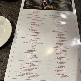 menu
