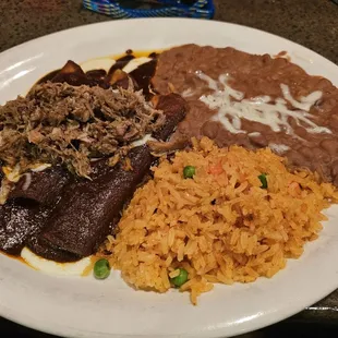 Augustin's enchiladas with mole and pork. Very good