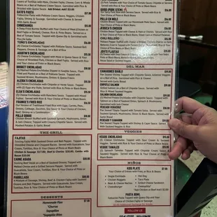Menu side 1