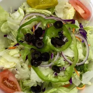Fresh delicious salads! choose from Steak, Grilled or Fried Chicken or Antipasto ... they're HUGE and delicious!