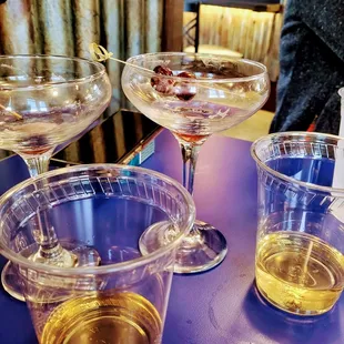 Finished Manhattans, Scotch pours are next.