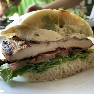 Grilled chicken pesto sandwich