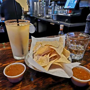 a tortilla and a drink