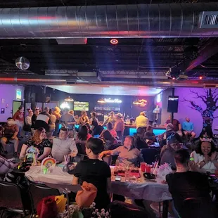 a large group of people at a party