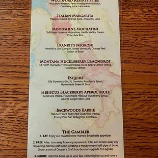 Frankie&apos;s Featured Cocktails Menu