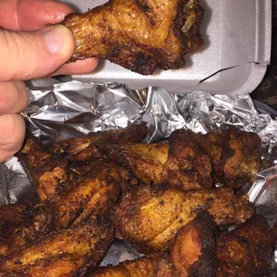 Smoked wings are a good sized, with that smokey flavor baked through. Get the sauce on side.