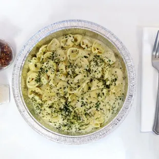 Fresh alfredo tortellini.