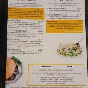 Menu as of 10/7/2023