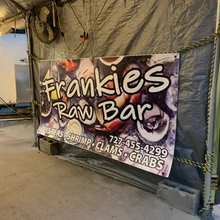 a sign for the restaurant