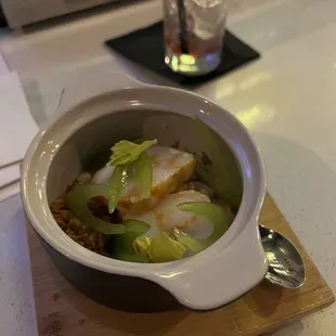 Shrimp dish with beans
