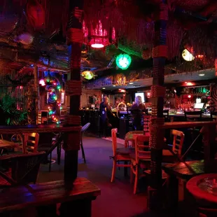 Pretty dark! Let your eyes adjust.....enjoy the atmosphere!