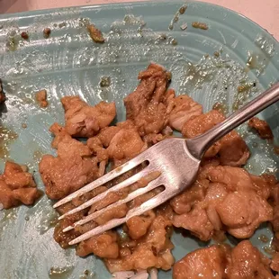 This is supposed to be chicken but there was no firmness or meat in it. Just squishy fat.