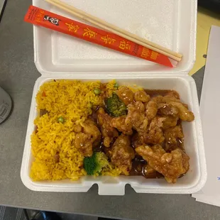 General Tso With Pork Fried Rice