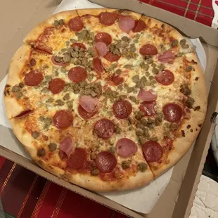 This is the meat lovers one large and it is so delish!