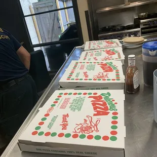 4 giant 18" pizzas.