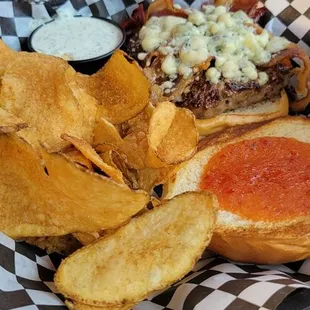 Blue cheese burger