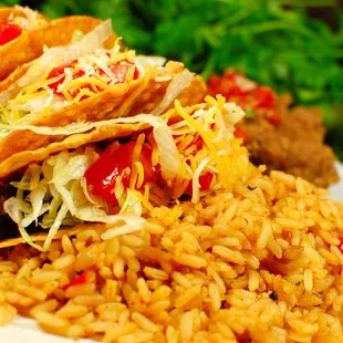 a plate of mexican food