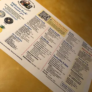 Menu subject to change -