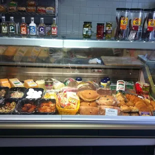 a variety of food items on display