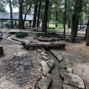 Kids play area with water