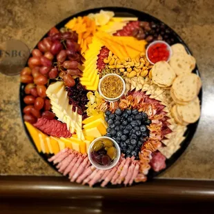 a platter of appetizers