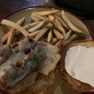 Chicken bacon Chicken, Bacon and Ranch Melt with fries