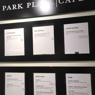 The menu changes daily. 9/18/2017 menu.