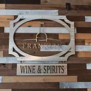 a sign for franklin wine and spirits